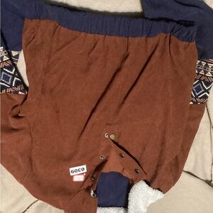 Stylish Brown and Blue Crop Top